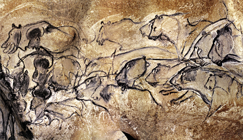 Bradshaw Foundation Lions from the Chauvet Cave