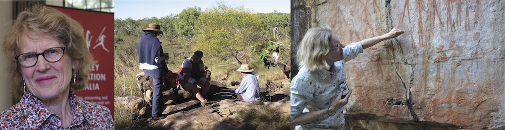 Maria Myers AC, Kimberley Foundation Australia Chairman. Gwion Gwion rock art of the Kimberley.