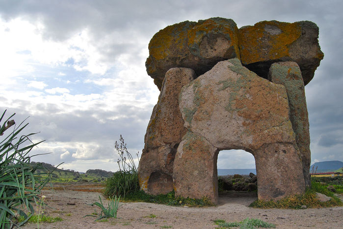 Dolmen Sa Coveccada northeastern Sardinia  Mediterranean Sea