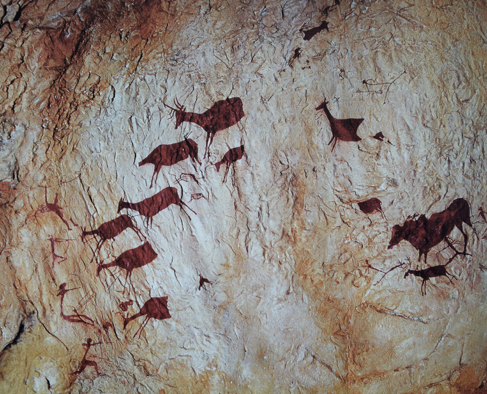 Rock art deer hunting scene from Cavalls in Spain