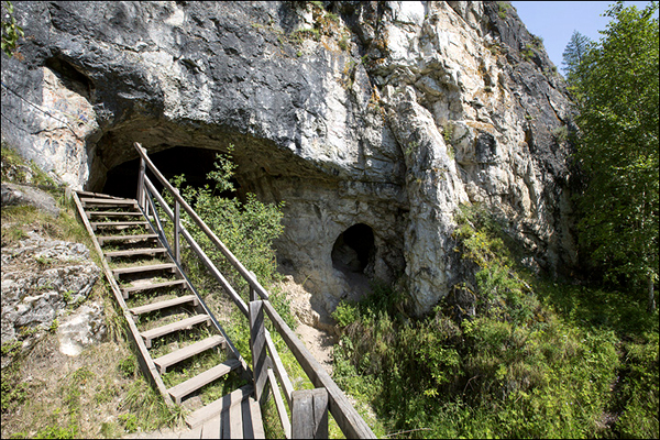 Denisova Cave in the Altai Mountains