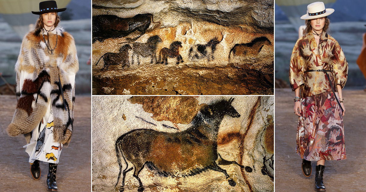 Dior fashion Lascaux Cave paintings rock art