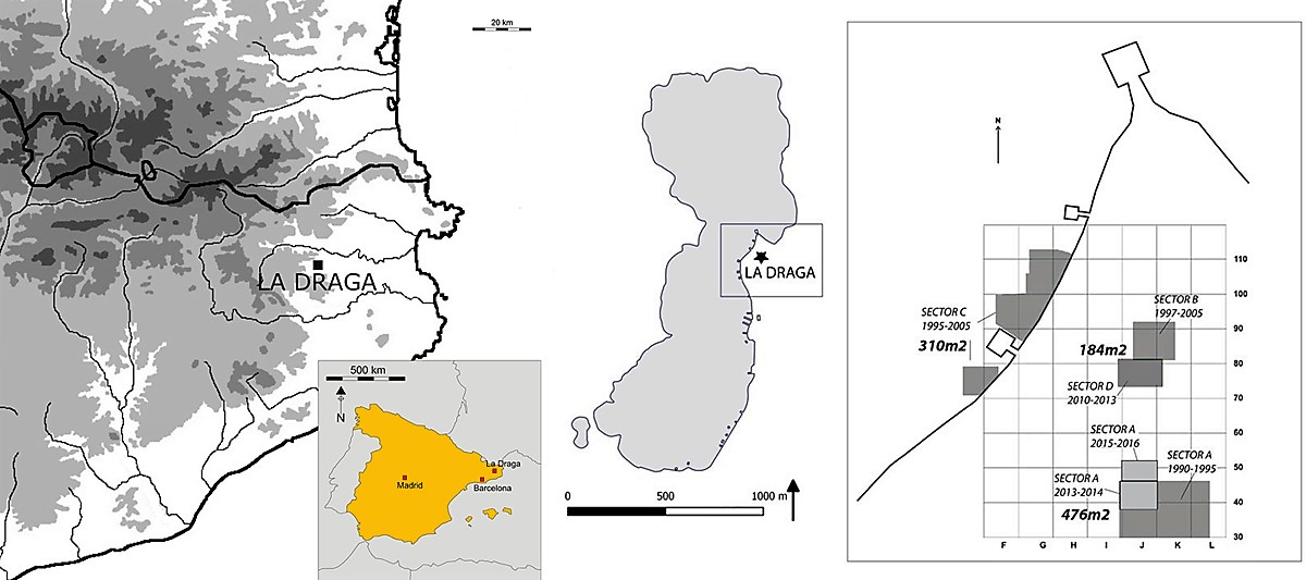 Location of the site la Draga team