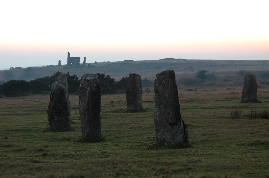 The stone circles of the Hurlers in Cornwall