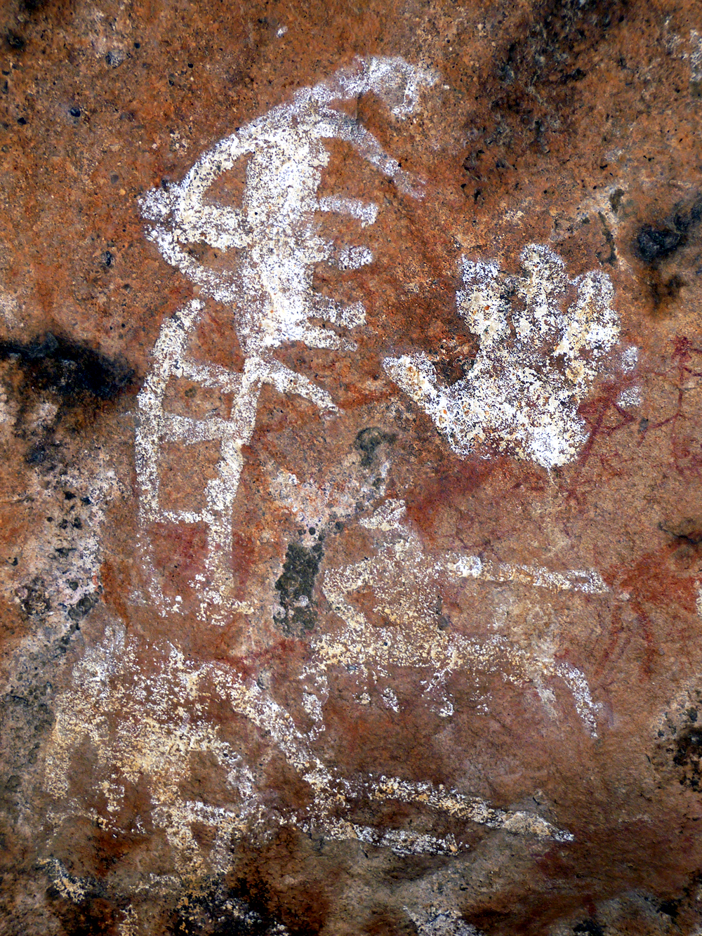 Hand prints in rock art of India