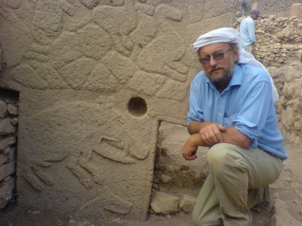 Archaeologist Klaus Schmidt at the Neolithic site of Gobekli Tepe in Turkey