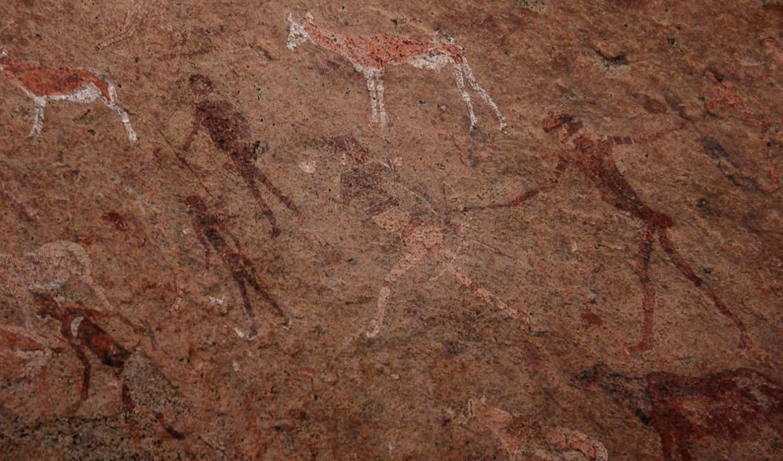 Namibia rock art White Lady Brandberg Getty archaeology petroglyphs Africa
