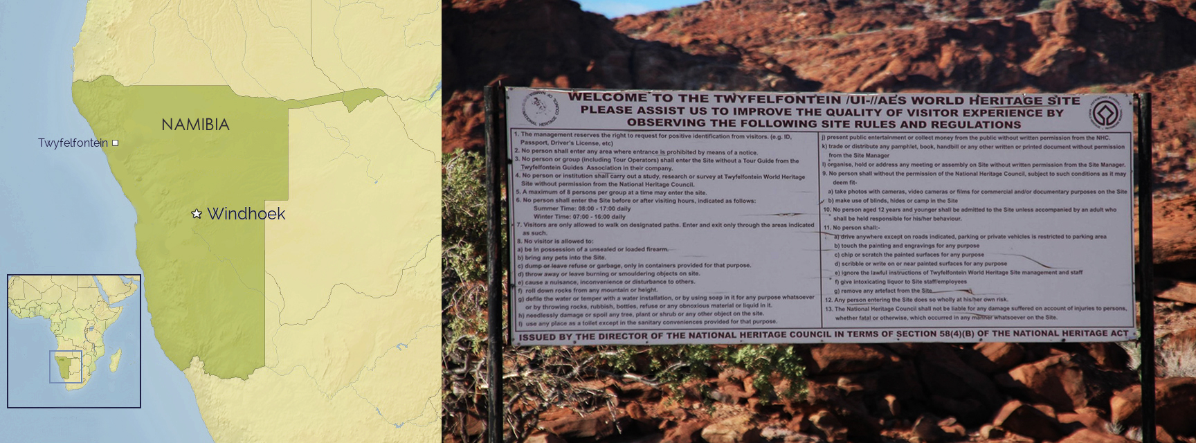 Twyfelfontein in Namibia, Africa, petroglyphs and carvings