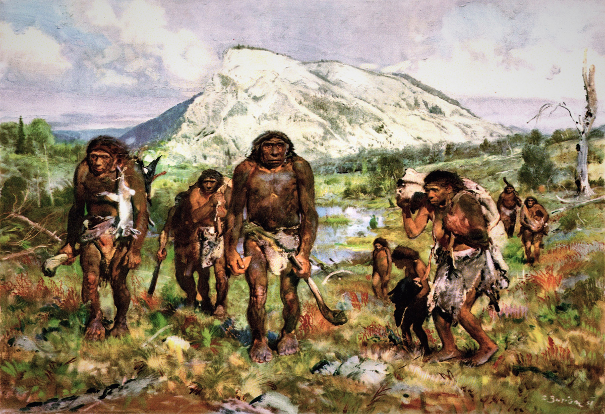 A classic depiction of the Neanderthal