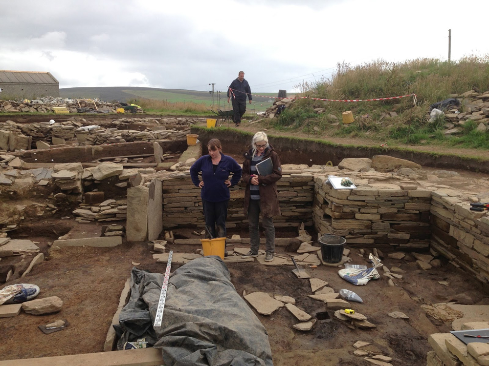 Quarried stone and buildings at Neolithic Ness of Brodgar
