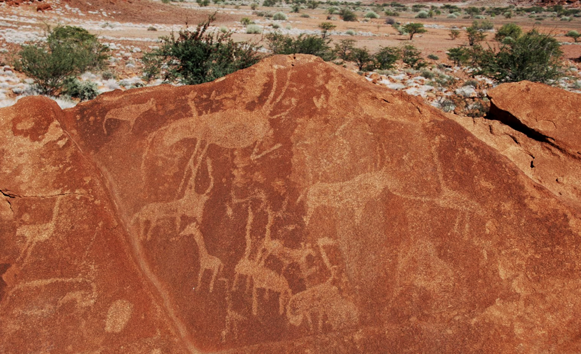 Symbols in the rock engravings of Namibia, Africa