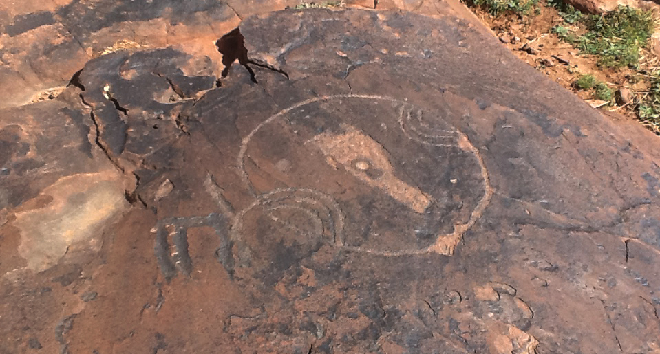 pecked engravings at Oukaimeden in the High Atlas Mountains