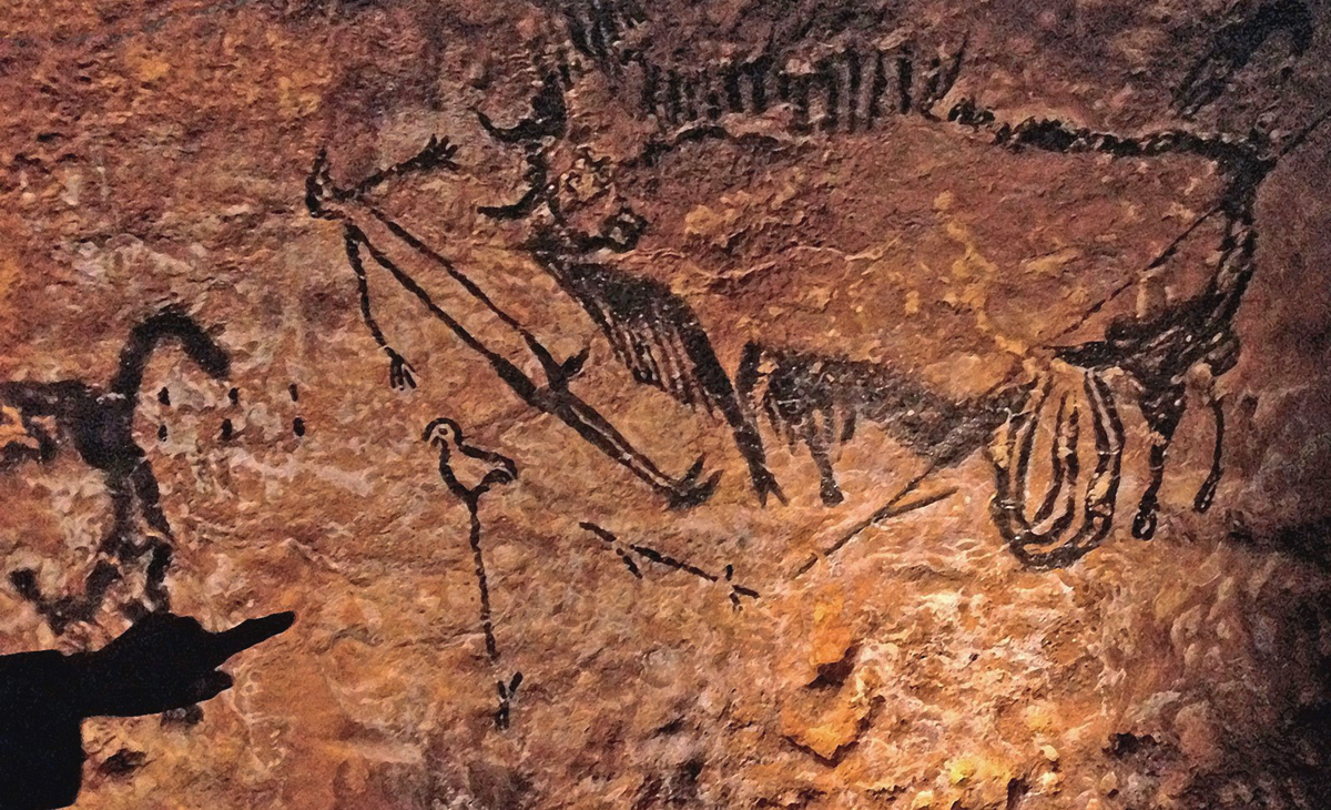 The Scene of the Dead Man Lascaux rock cave art paintings
