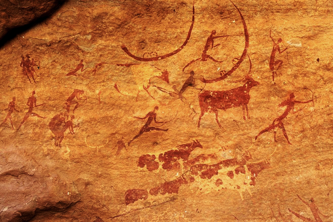 the rock art discovered in russia depicts hunting and herding