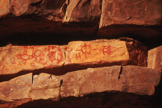 rock art site with pictographs depicting solar events