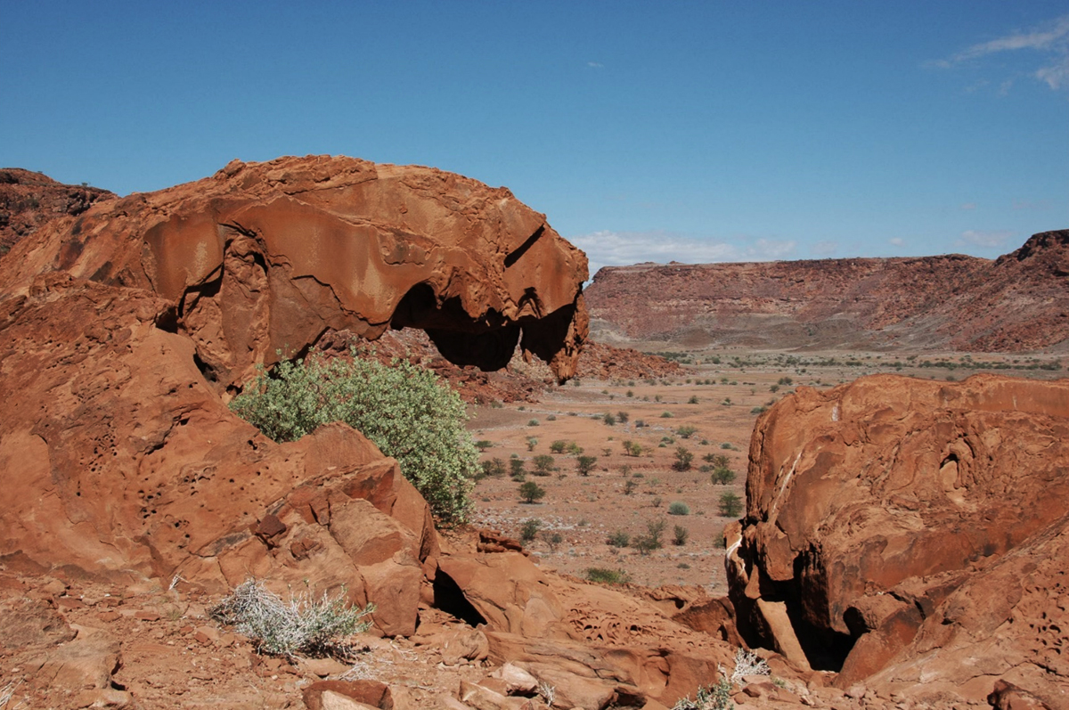 The landscape of Twyfelfontein in Namibia, Africa