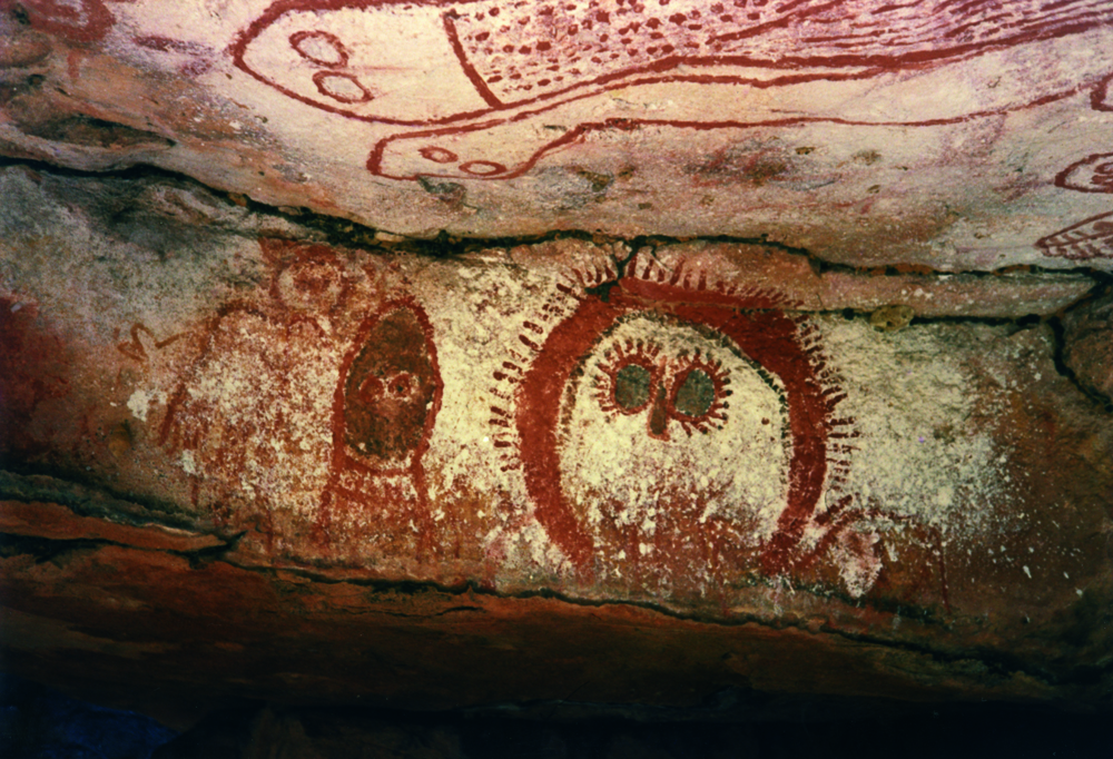 Wandjina paintings from the Kimberley region of Australia