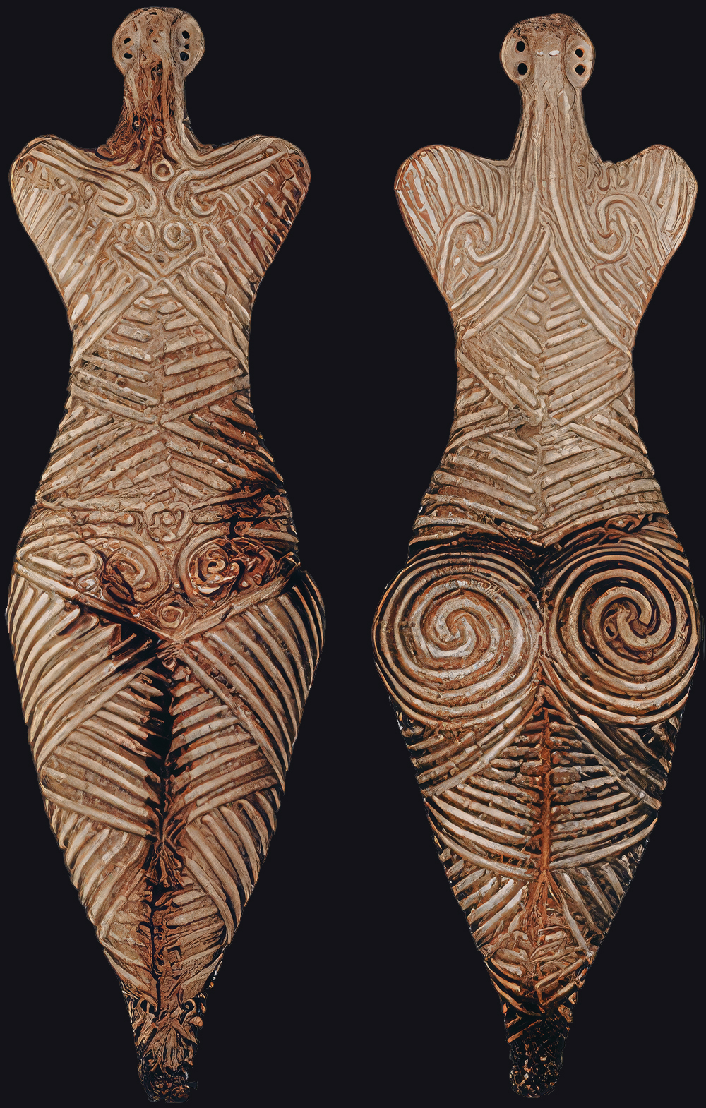 Ancient Symbols in Rock Art SSpiral Figurine