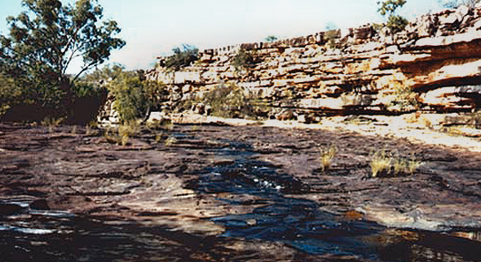 Cliffs with Wanjina paintings