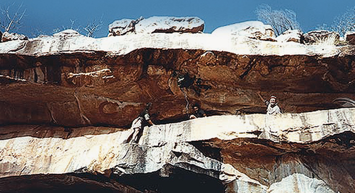 Cliffs with Wanjina paintings