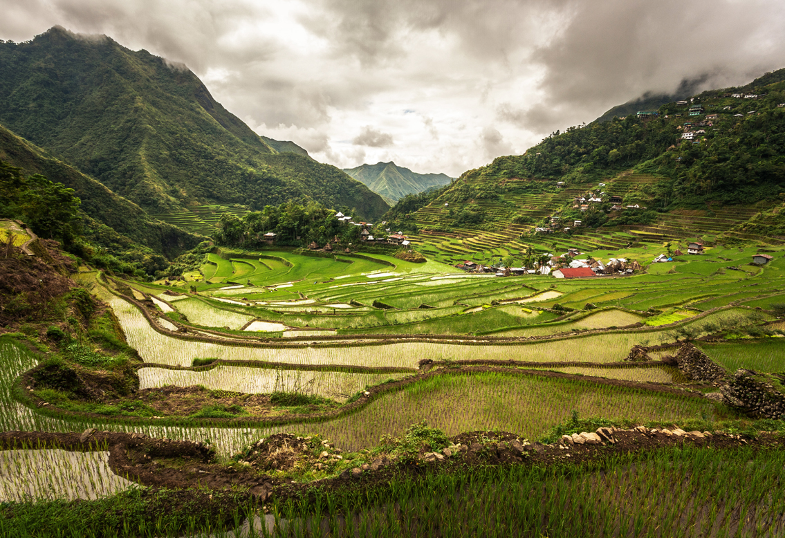 Landscapes human activity Batad rice terraces Philippine Cordilleras UNESCO World Heritage List cultural landscape