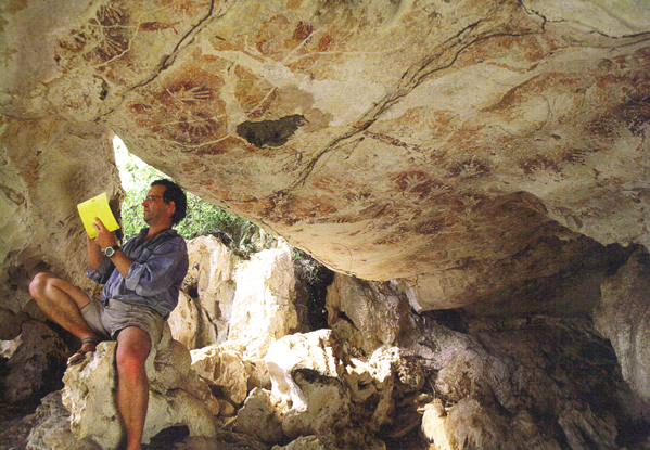 Studying the hand motif rock art in Kalimantan