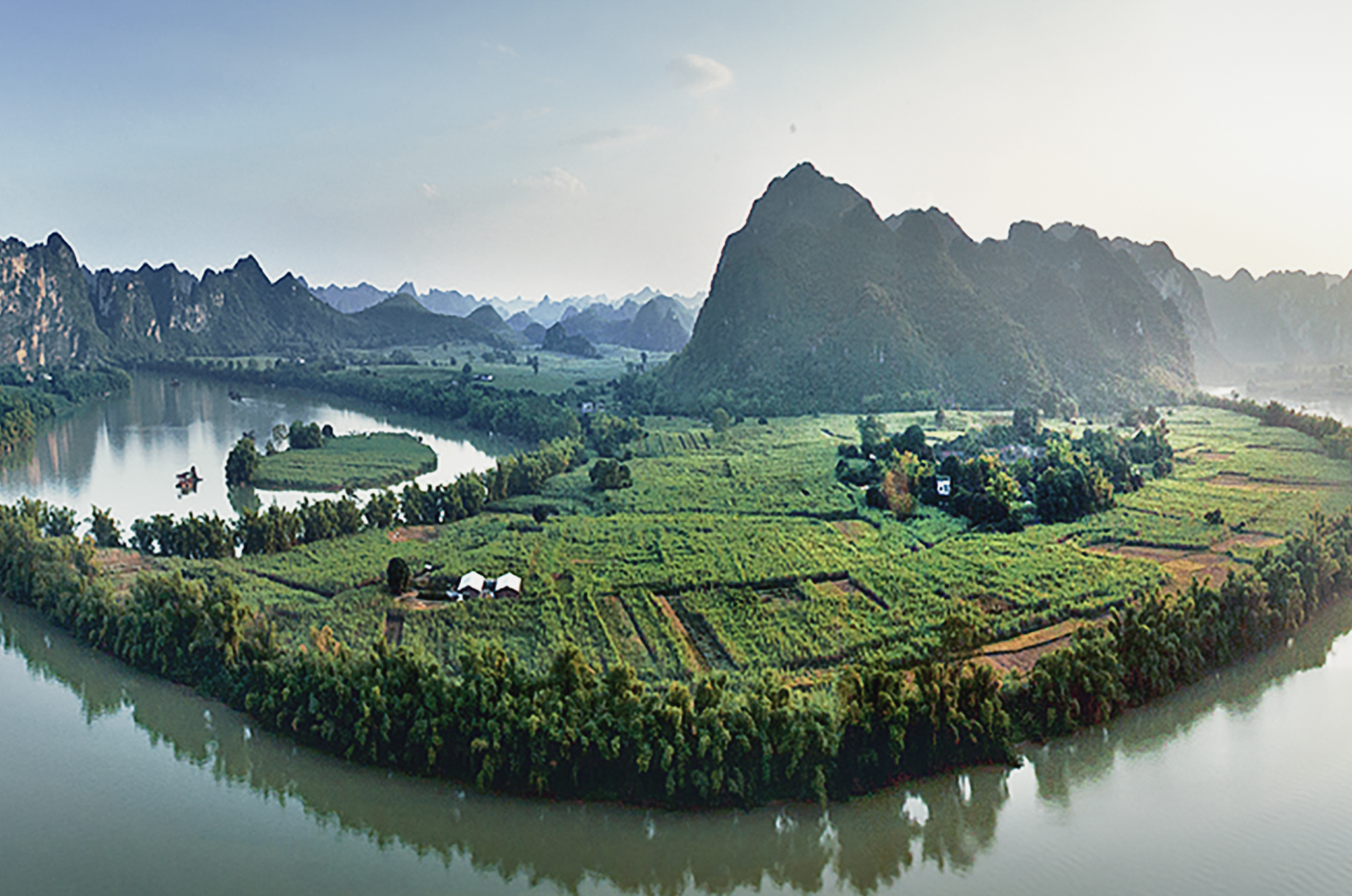 Landscape around Huashan Rock Art Archaeology China