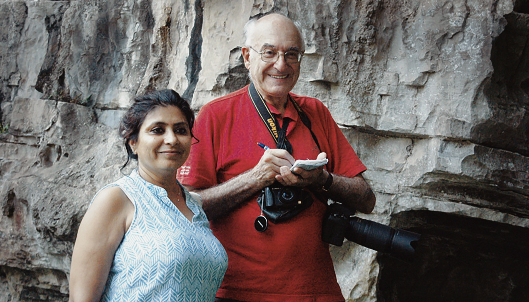 Jean Clottes & Meenakshi Dubey-Pathak at the Wushan Rock Art site