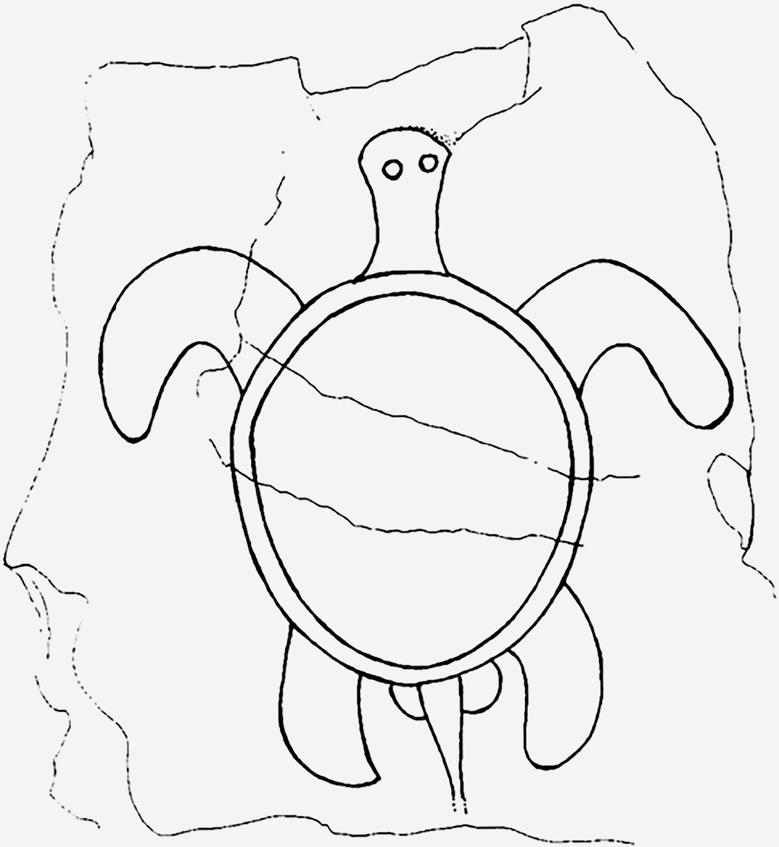 Turtle Motif Omohe Rapa Nui Sea Marine Creatures Easter Island Rock Art