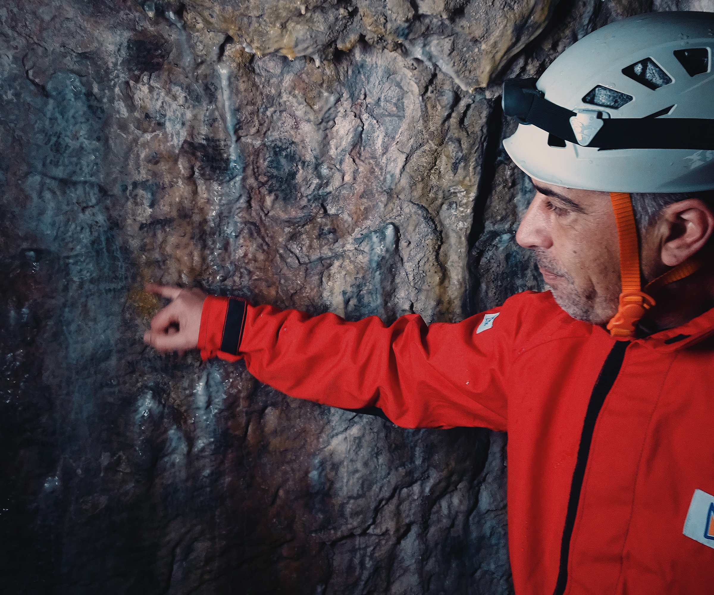 Sampling at one of the caves in South Wales Rock Art Bradshaw Foundation