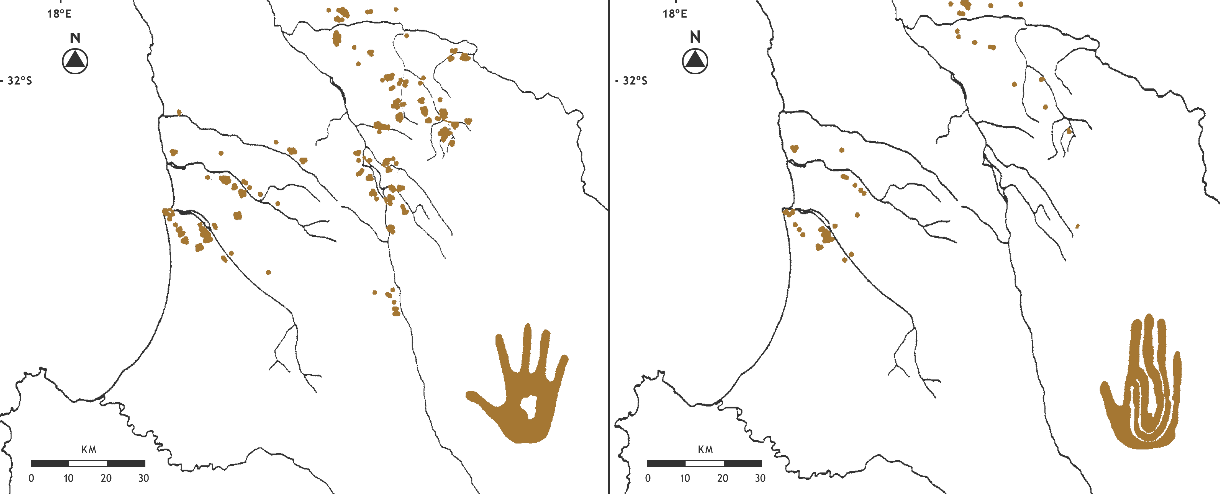 Hand prints from the south-western Cape