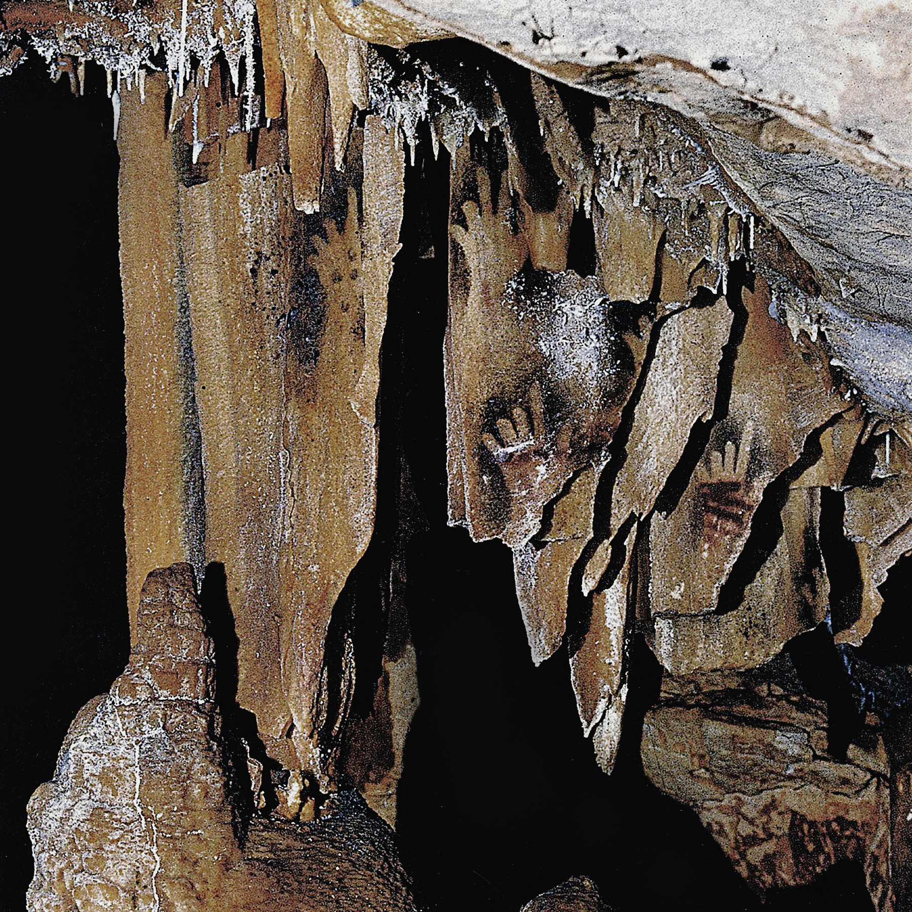 Cosquer cave, located in the Calanque de Morgiou in Marseille, France, with its entrance now located 37m underwater due to the Holocene sea level rise, has examples of the hand stencils