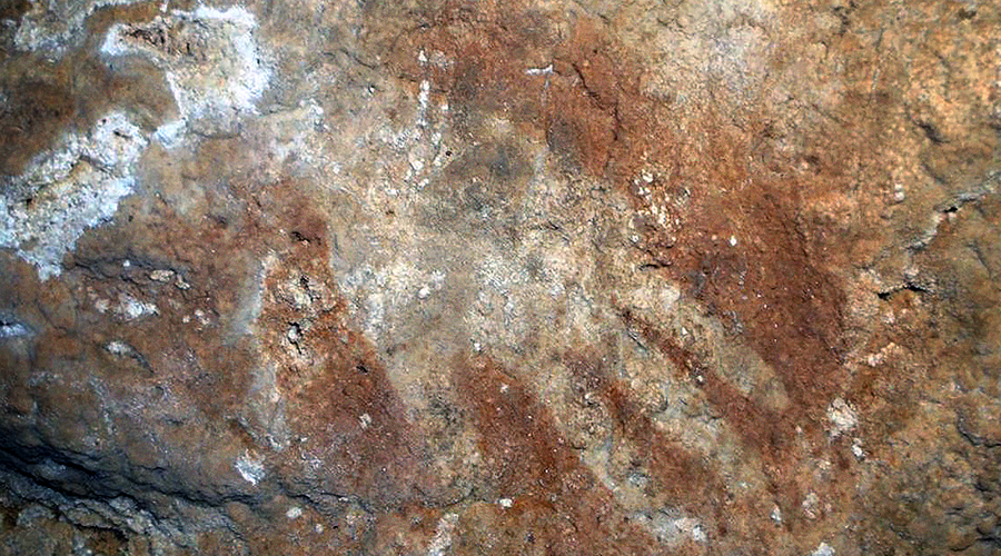 Rock Art Prehistoric Hand Paintings Hands Cave of Maltravieso Cáceres Extremadura Spain Archaeology