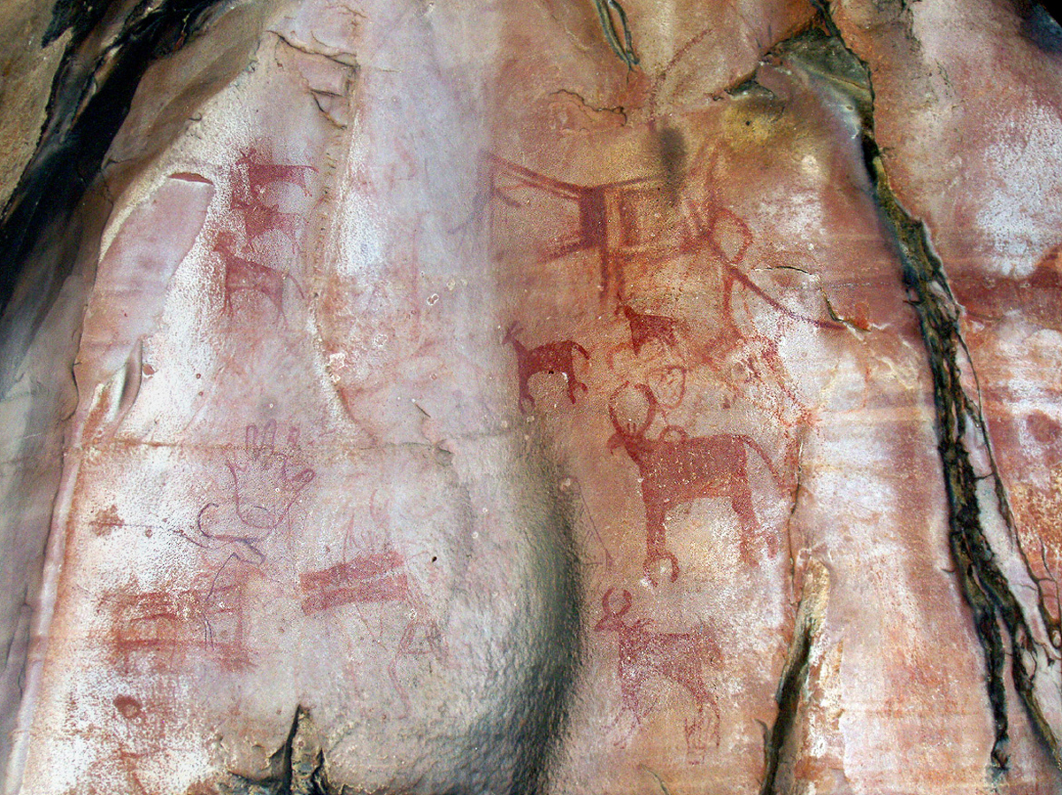 India Rock Art Cave Paintings Bhimbetka World Heritage List UNESCO Bradshaw Foundation