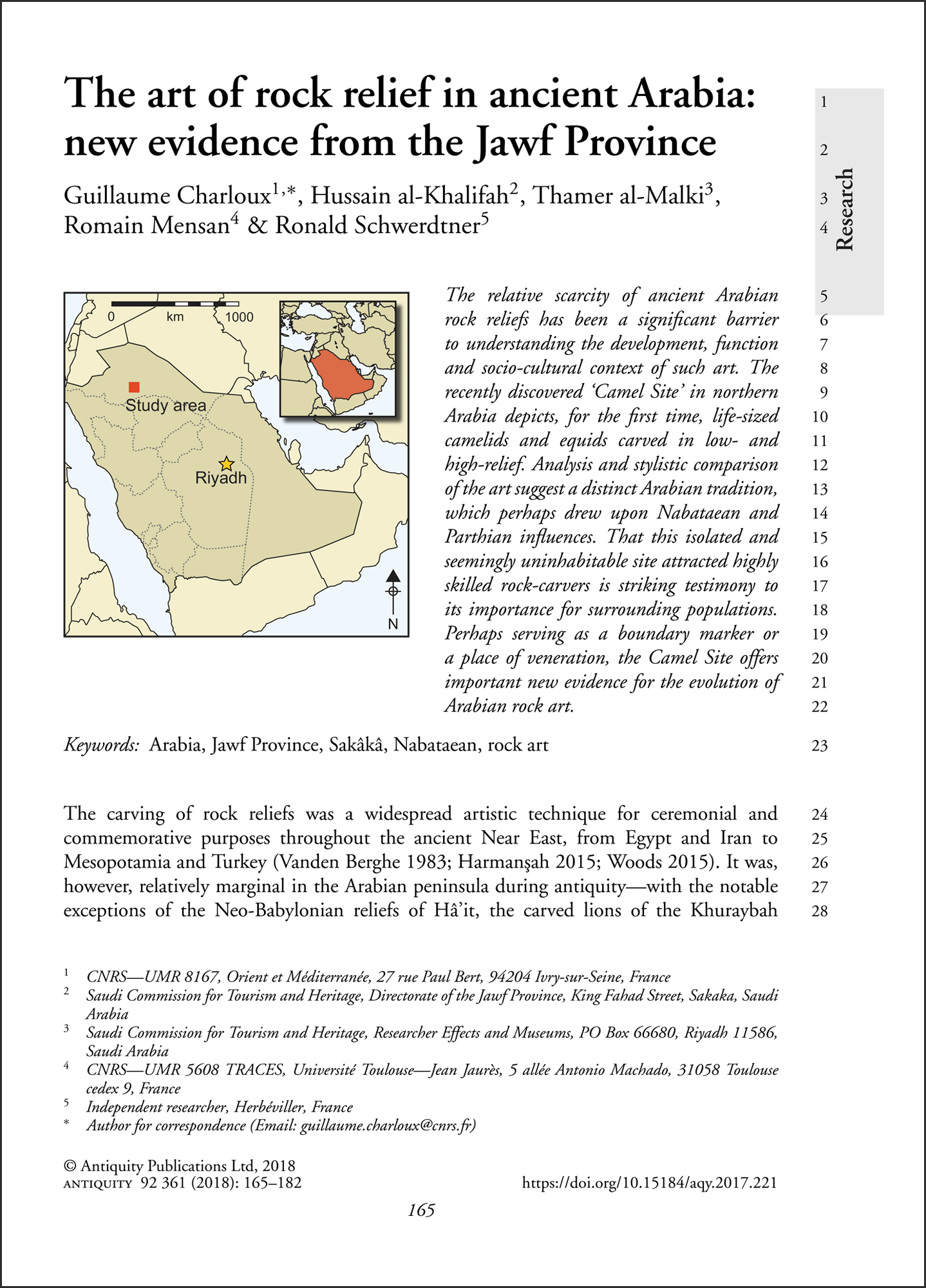 The art of rock relief in ancient Arabia: New evidence from the Jawf Province