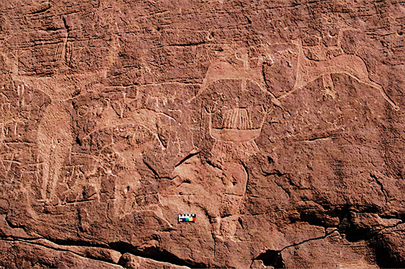 Prehistoric Rock Art Saudi Arabia Several figures representing Alia