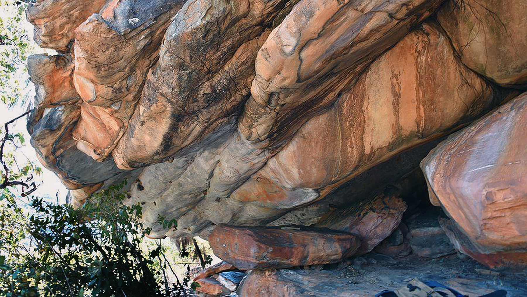 The painting was found within this rock shelter in Kimberley
