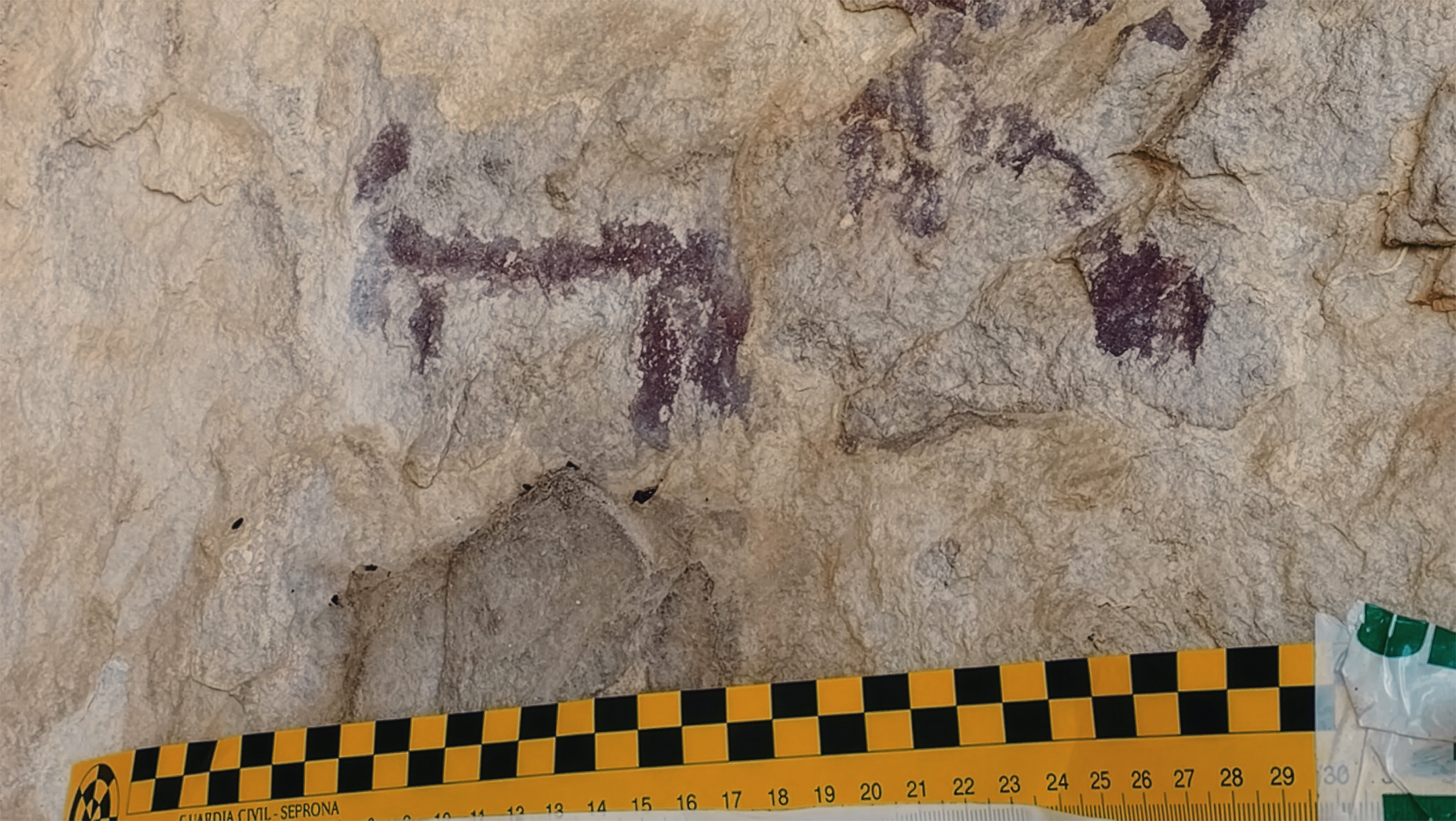 Some of the damaged cave paintings