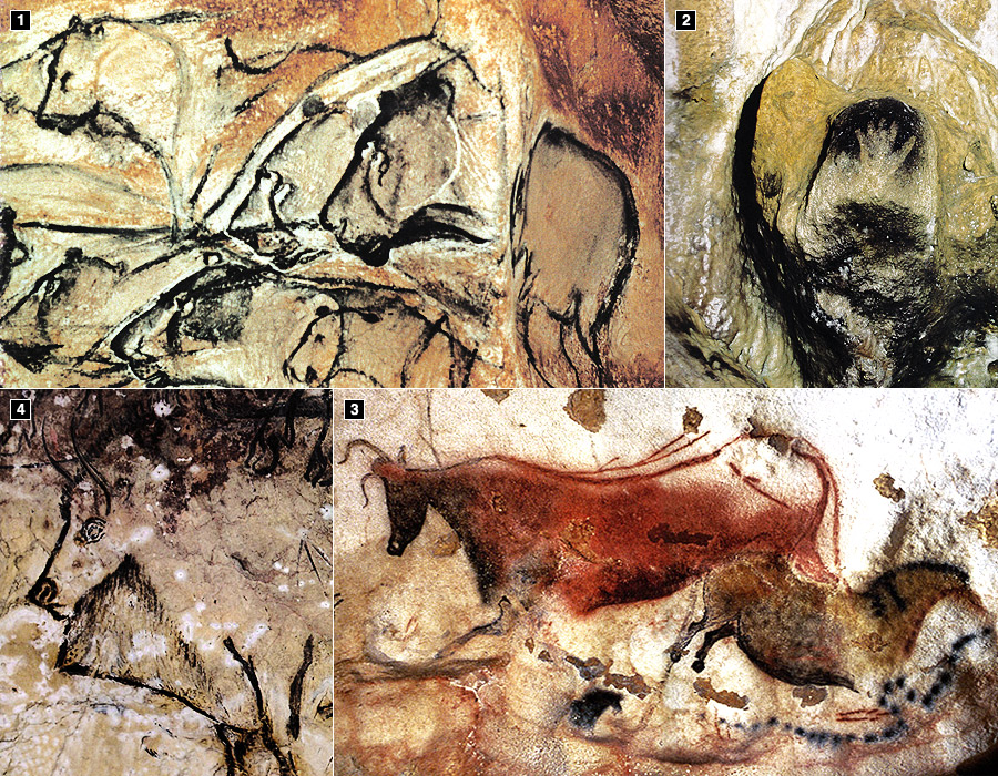 Lower Paleolithic stone utensils. Oldowan: 1 A chopper from the Vallonet  cave; 2 Sterkfon…