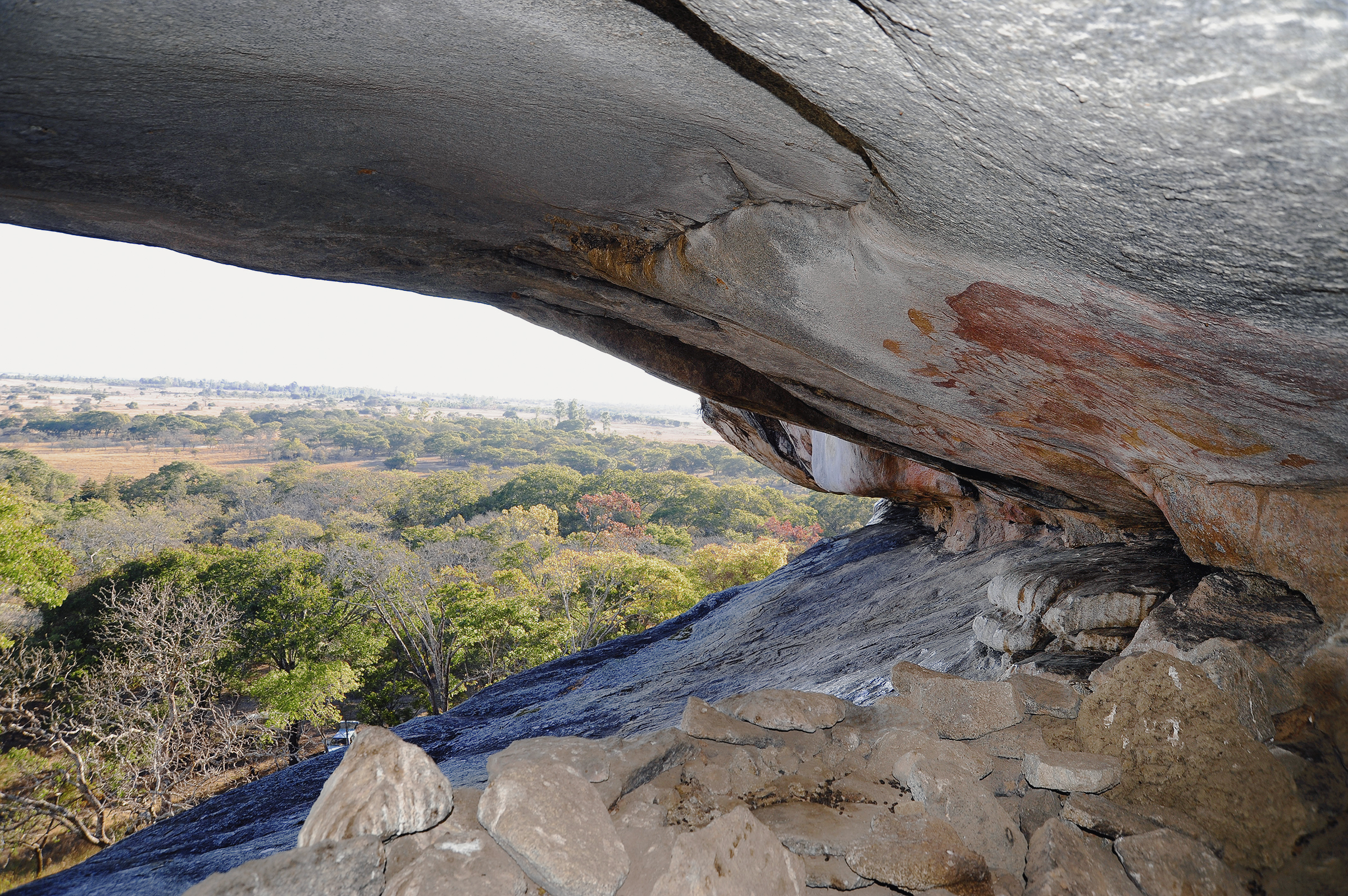 Rock Art View from Markwe Cave Zimbabwe Africa Archaeology