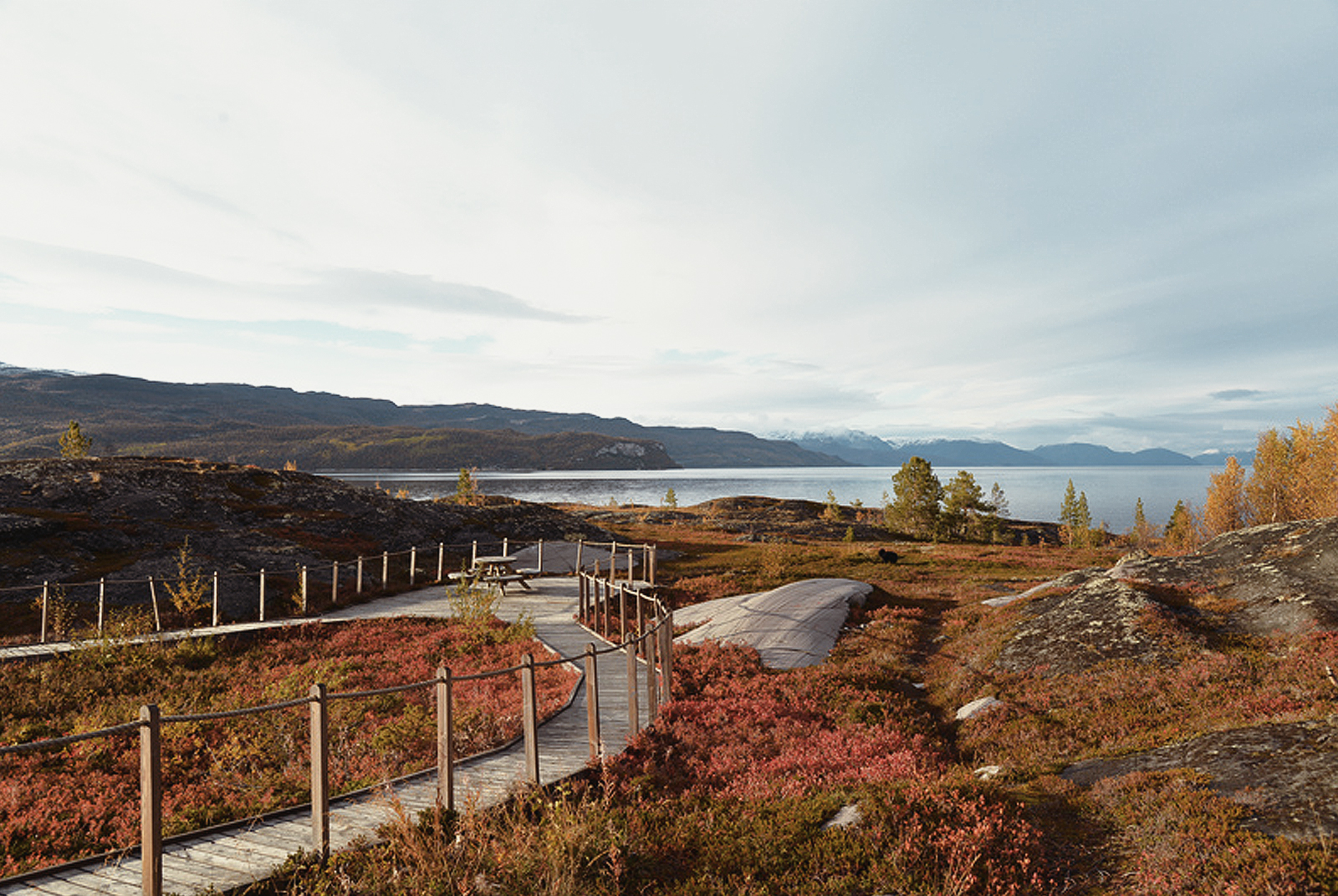 Landscape at Apana Gård Rock Art Alta Norway UNESCO World Heritage Museum