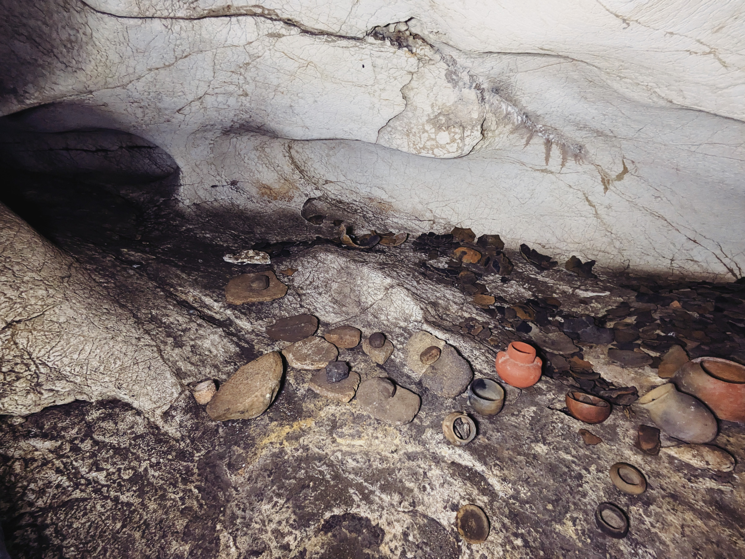 Ancient Rock Art Exploring Andalucia Painted Caves Spain Burial pottery grave Cueva de la Pileta