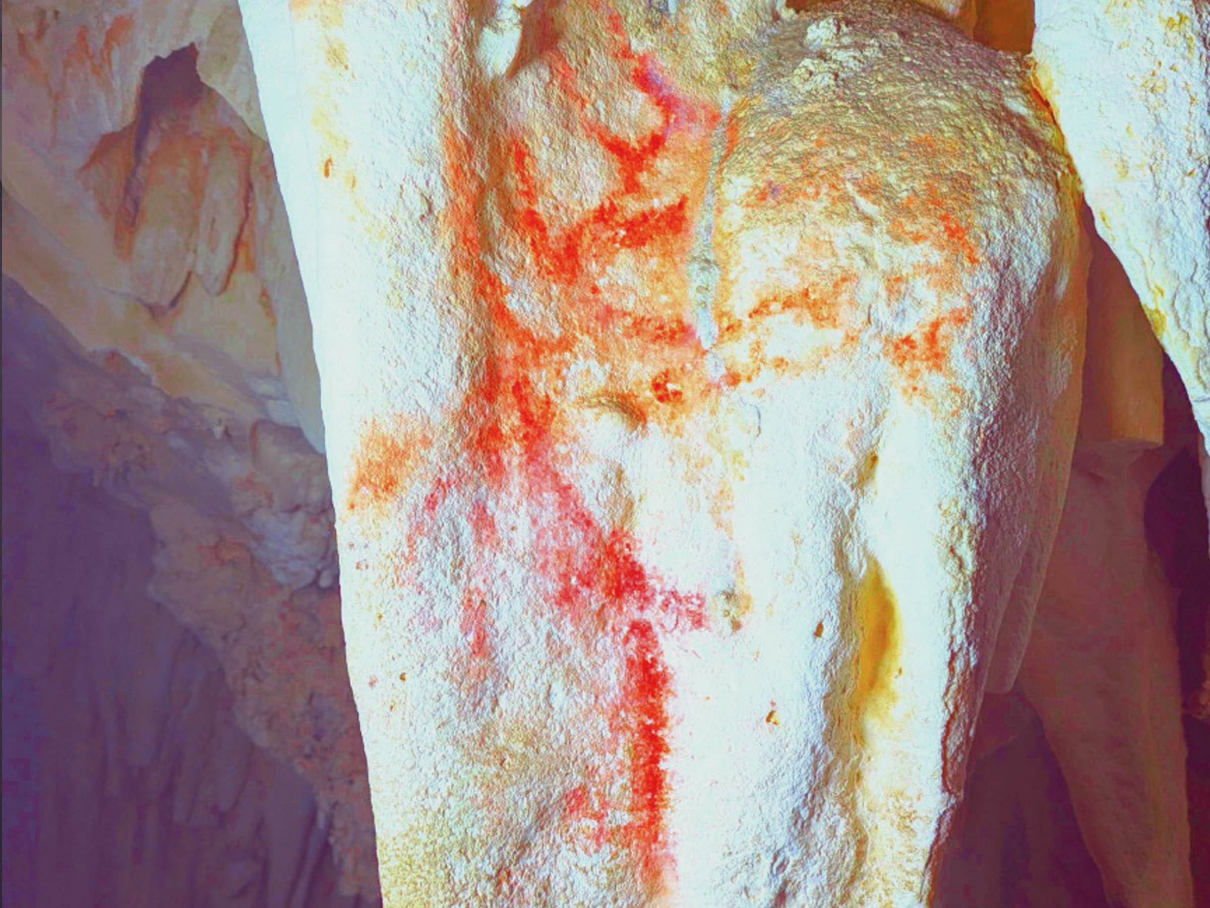 Ancient Rock Art Exploring Andalucia Painted Caves Spain Various forms of artistic endeavour (with their D-Stretch counterparts), present on speleothems and rock surfaces throughout the periphery walling of the cavern