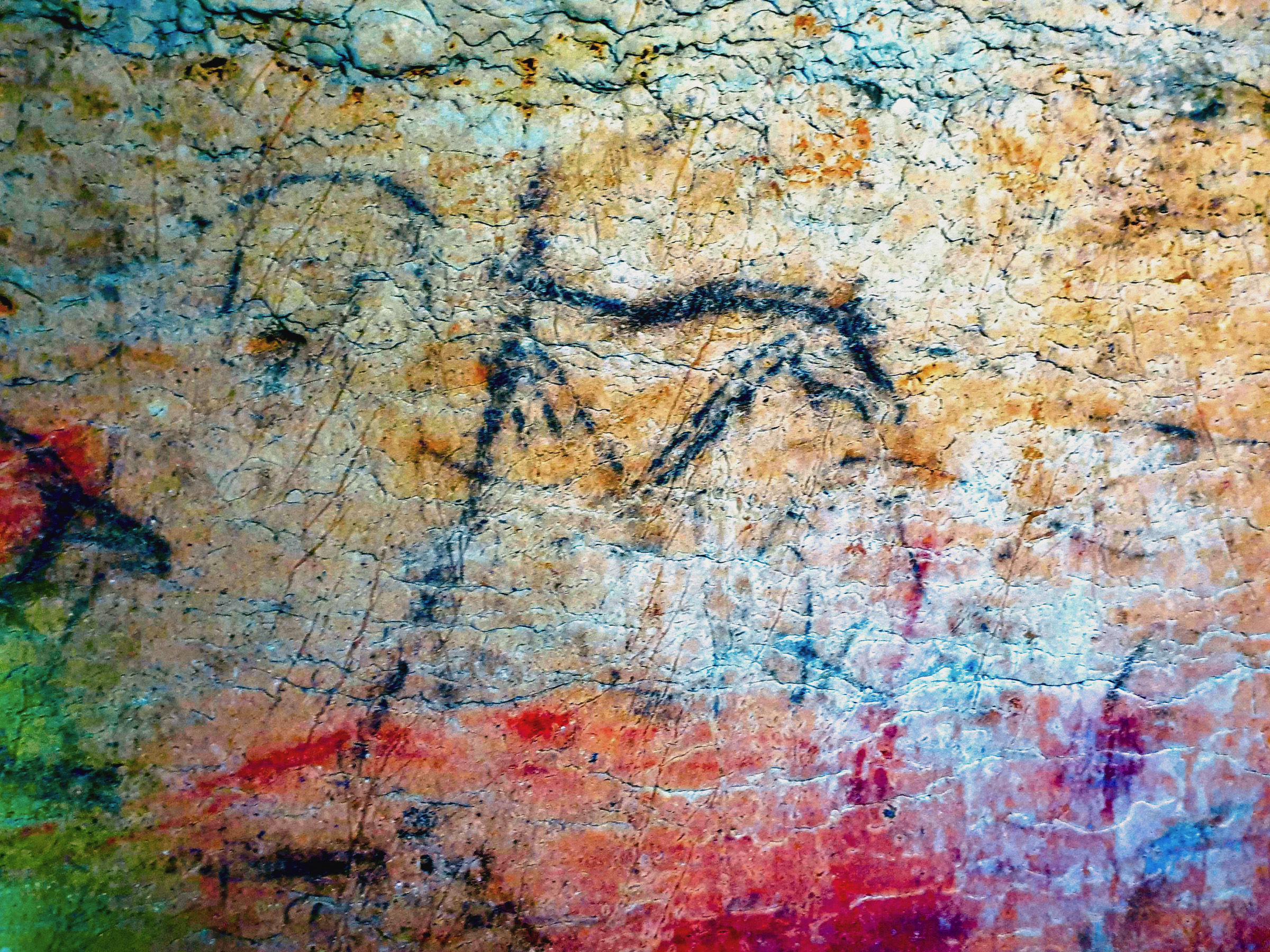 Ancient Rock Art Exploring Andalucia Painted Caves Spain A horse with surrounding fauna