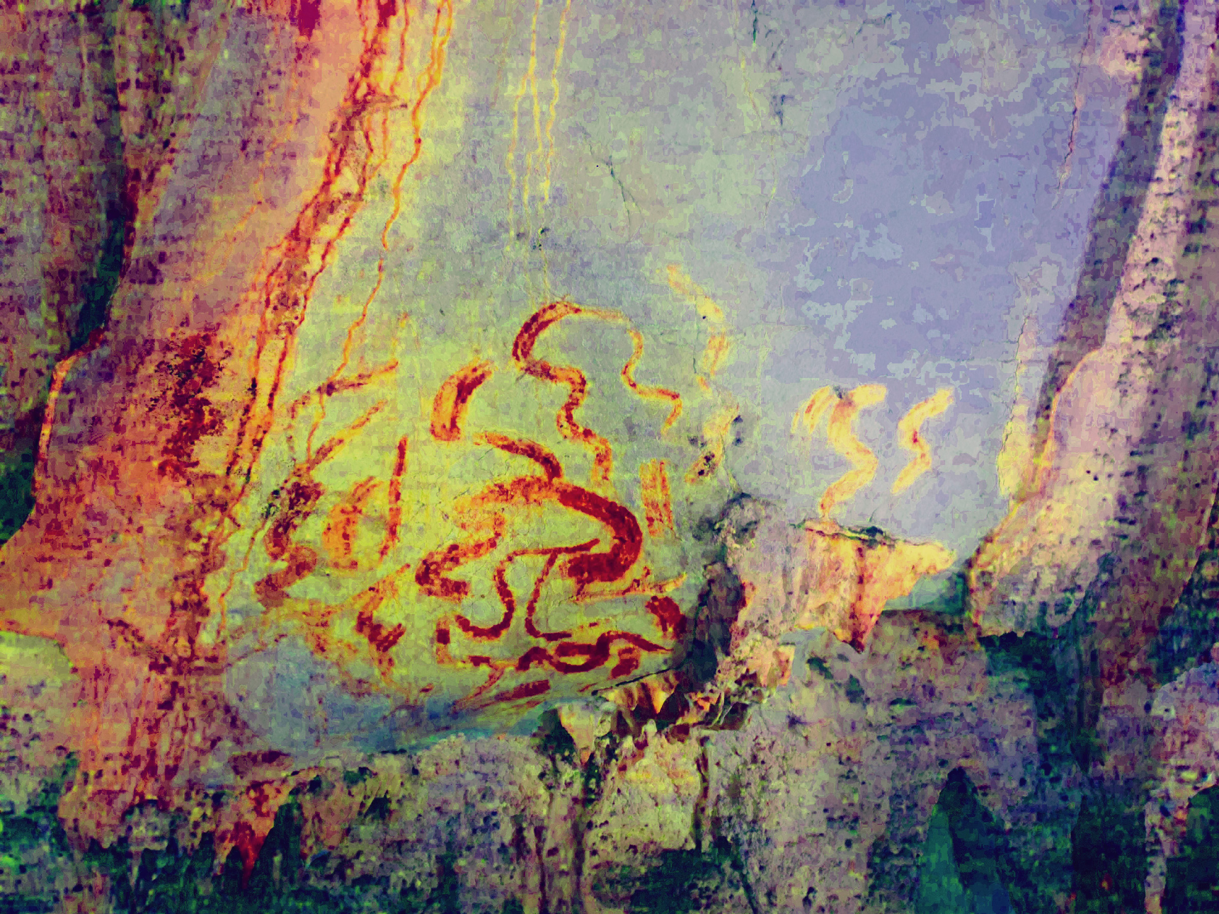 Ancient Rock Art Exploring Andalucia Painted Caves Spain Multiple snakes